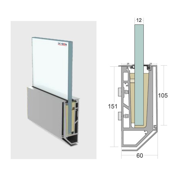 SD 36 Bracket with Cover System for Aluminum Glass Railing Installation, Premium Support Bracket for Balcony and Staircase, Durable Finish, Easy Fitting for Modern Projects